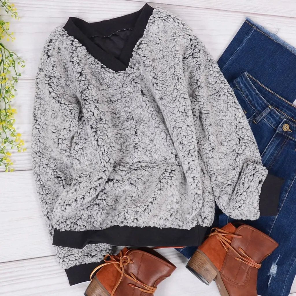 Cozy Cloudy Sherpa Pullover - Get it from Bo