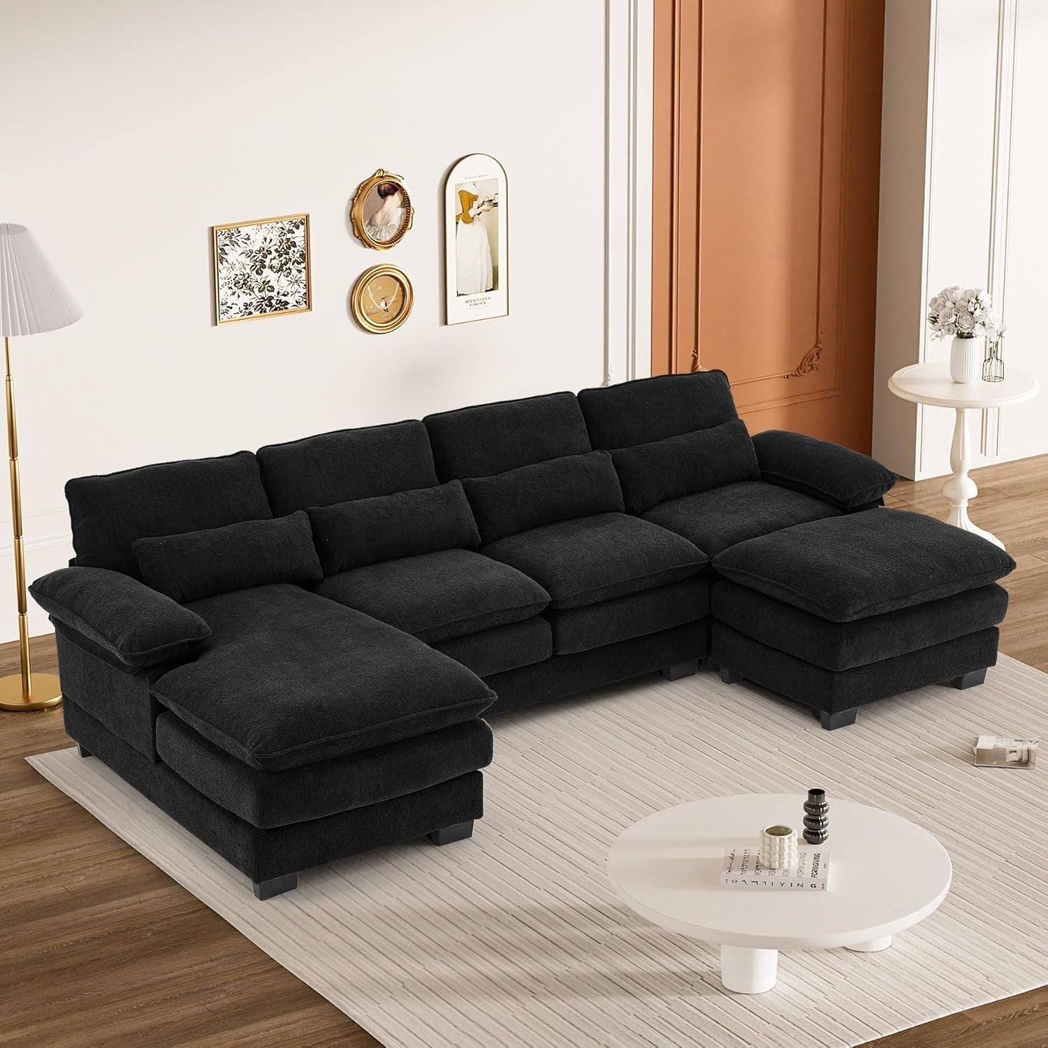 Cozy U Shape Sectional Sofa with Lounge Chaise ShipItFurniture