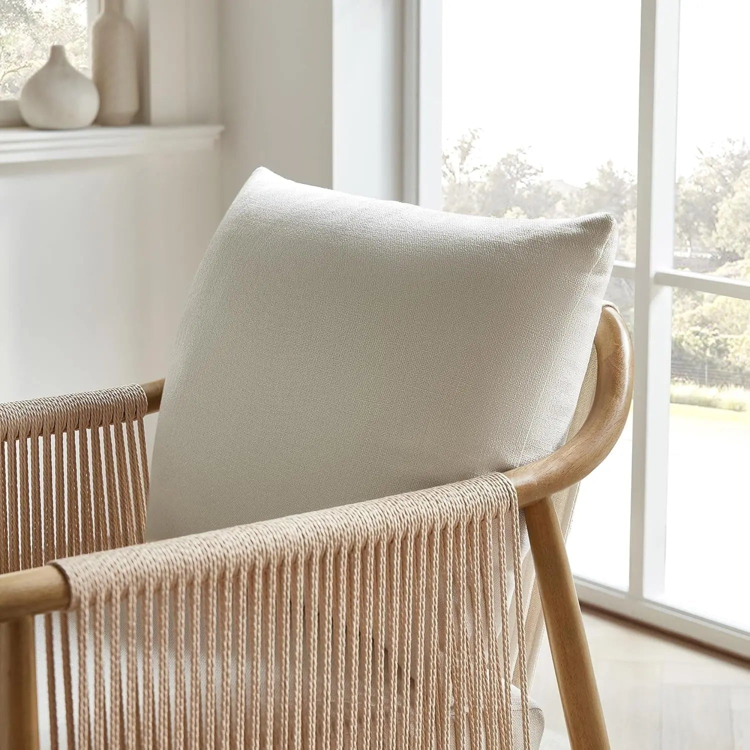 Cream Braided Accent Chairs Set Of 2 For Living Room - Get it from Bo