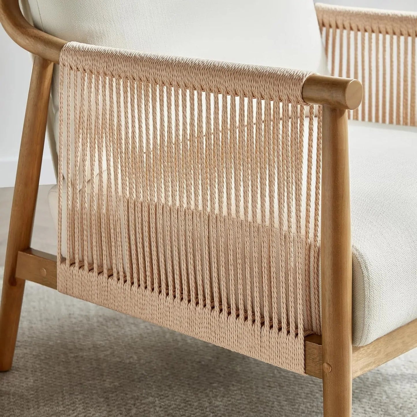 Cream Braided Accent Chairs Set Of 2 For Living Room - Get it from Bo