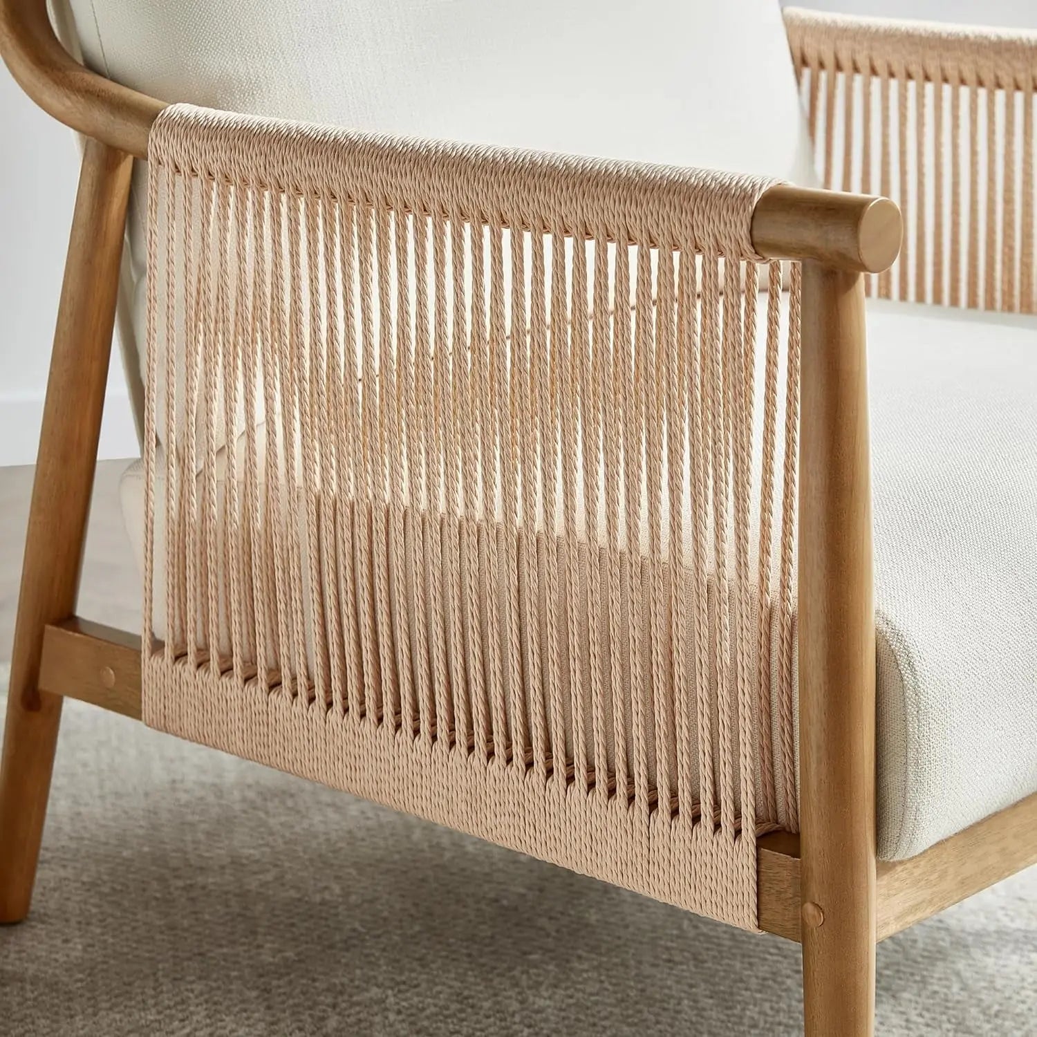 Cream Braided Accent Chairs Set Of 2 For Living Room - Get it from Bo