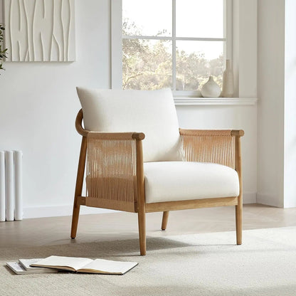 Cream Braided Accent Chairs Set Of 2 For Living Room - Get it from Bo