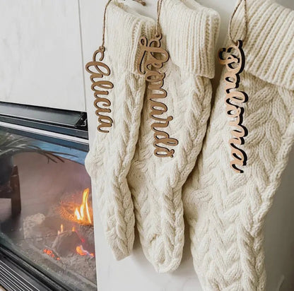 Cream Hand-Knitted Stocking - Get it from Bo