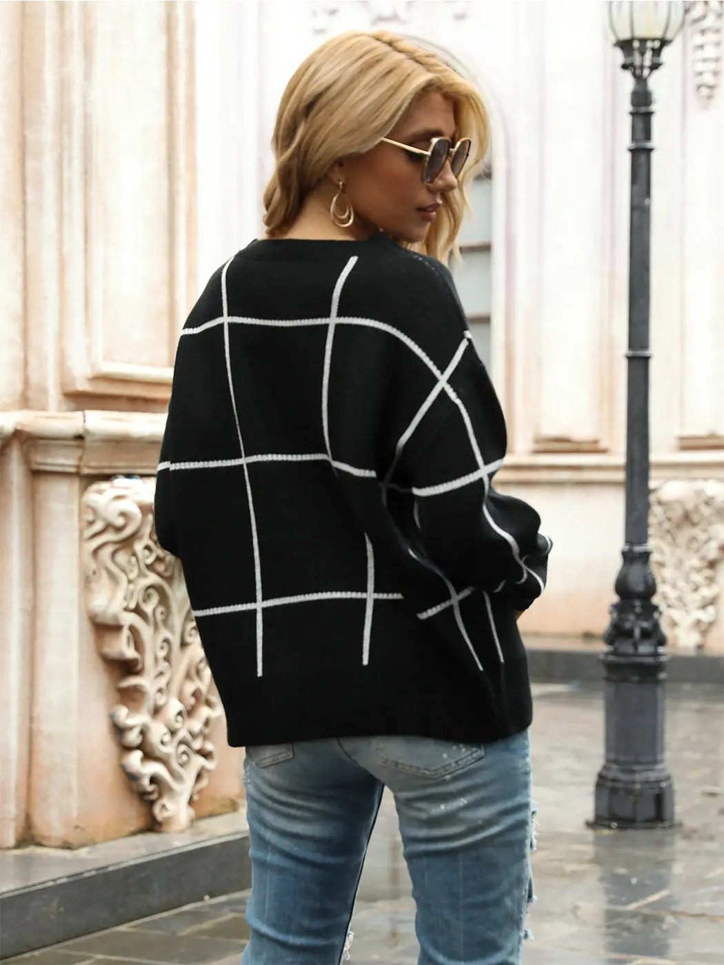 Crew Neck Ribbed Knit Pullover Sweater - Get it from Bo