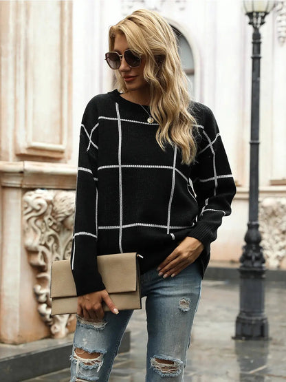Crew Neck Ribbed Knit Pullover Sweater - Get it from Bo