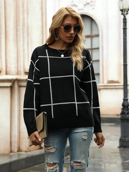Crew Neck Ribbed Knit Pullover Sweater - Get it from Bo