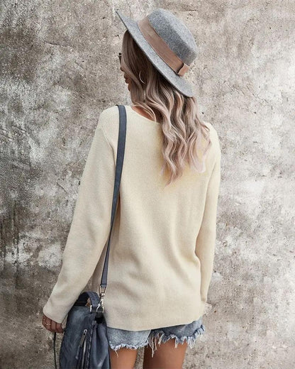 Criss Cross Front Knit Sweater - Get it from Bo