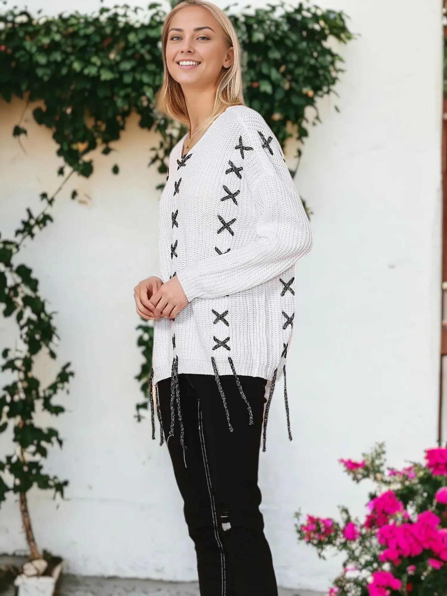 Criss-Cross Soft Tunic Sweater - Get it from Bo