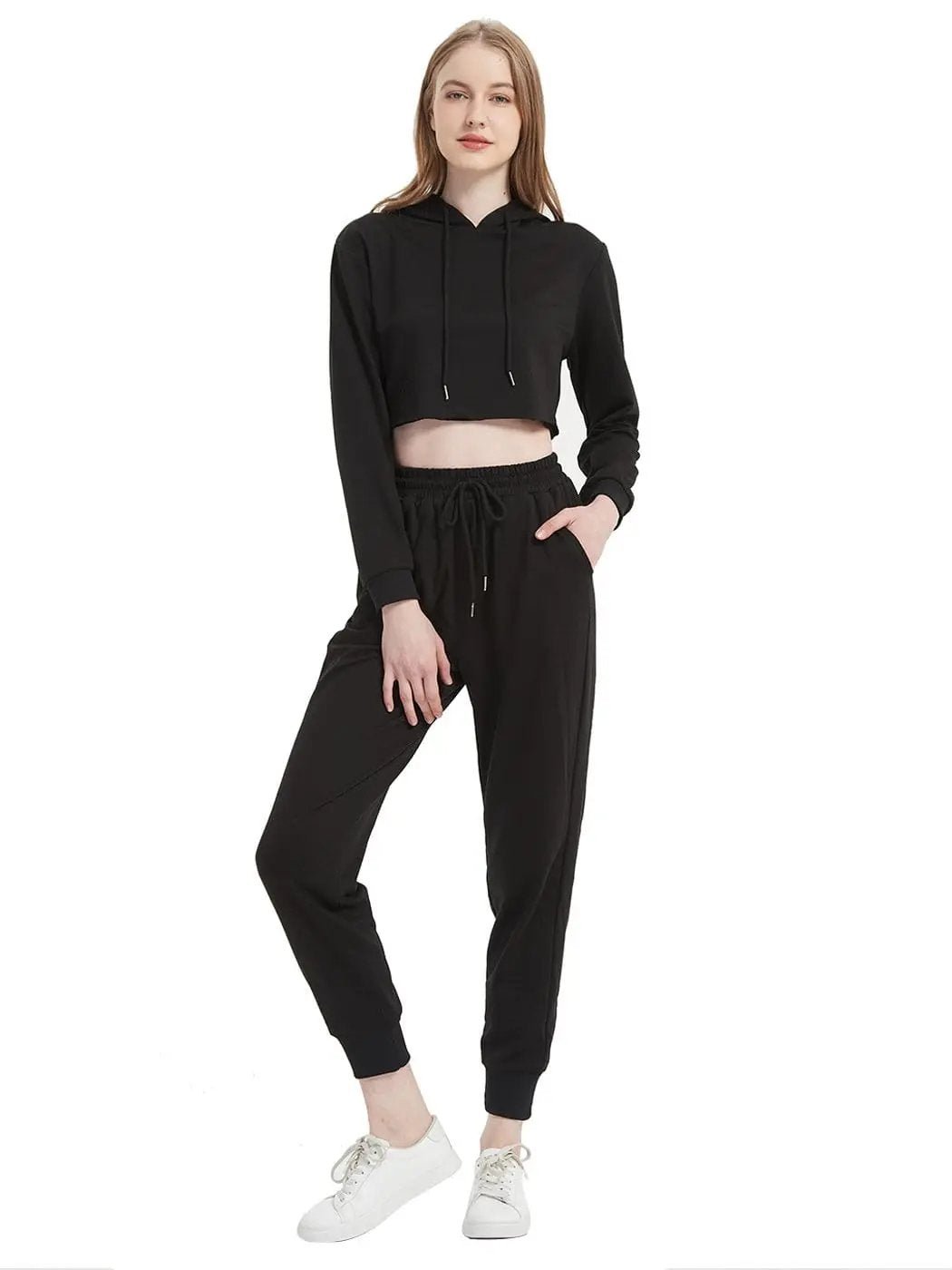 Crop Top Sweatshirt Long Sleeve Hoodie Pullover - Get it from Bo