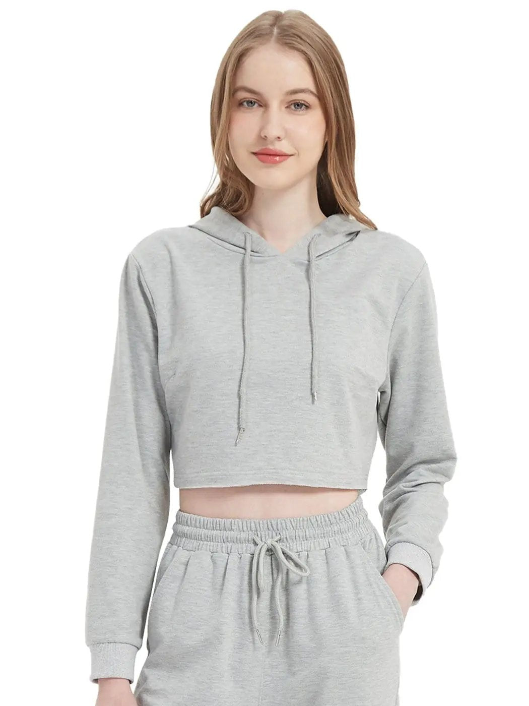 Crop Top Sweatshirt Long Sleeve Hoodie Pullover - Get it from Bo