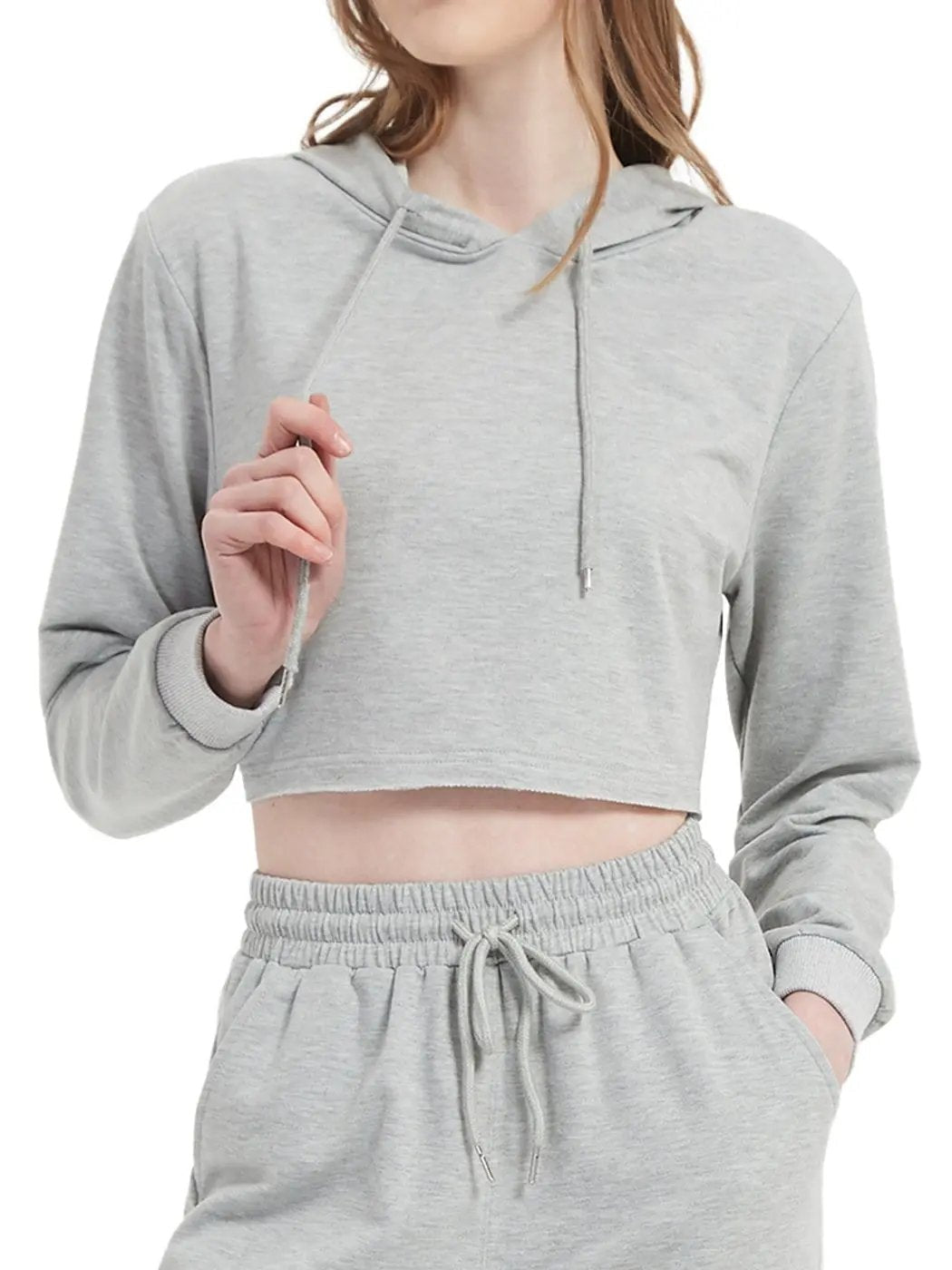 Crop Top Sweatshirt Long Sleeve Hoodie Pullover - Get it from Bo