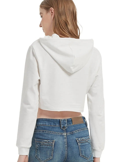 Crop Top Sweatshirt Long Sleeve Hoodie Pullover - Get it from Bo
