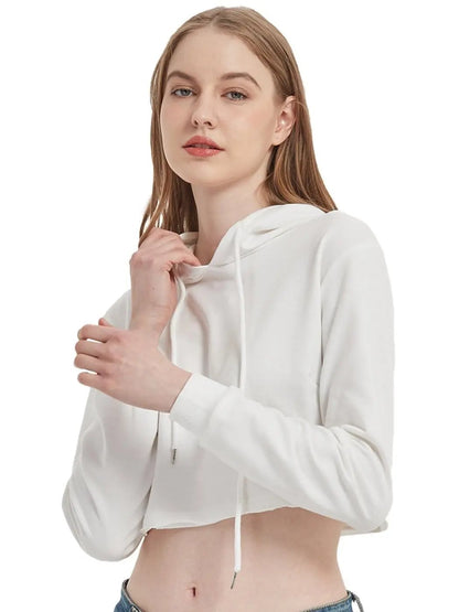 Crop Top Sweatshirt Long Sleeve Hoodie Pullover - Get it from Bo
