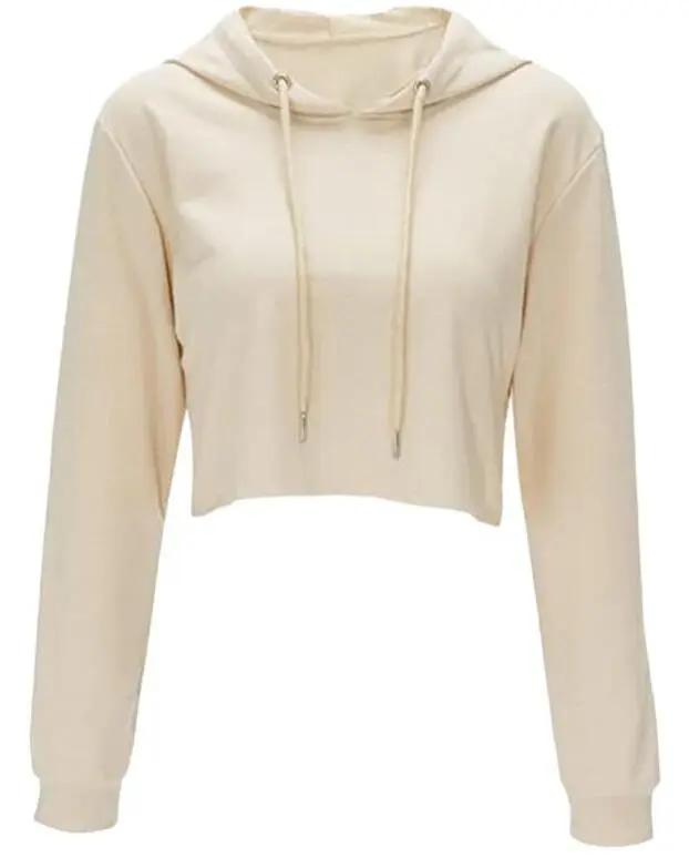 Crop Top Sweatshirt Long Sleeve Hoodie Pullover - Get it from Bo