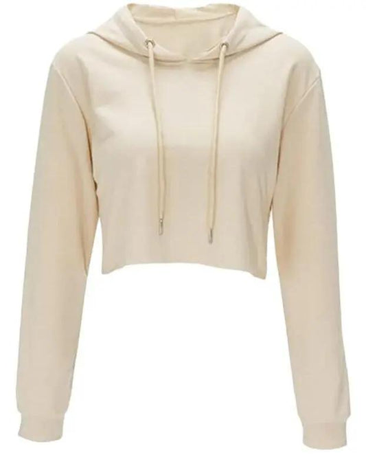 Crop Top Sweatshirt Long Sleeve Hoodie Pullover - Get it from Bo