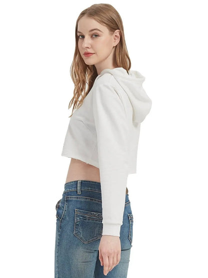 Crop Top Sweatshirt Long Sleeve Hoodie Pullover - Get it from Bo