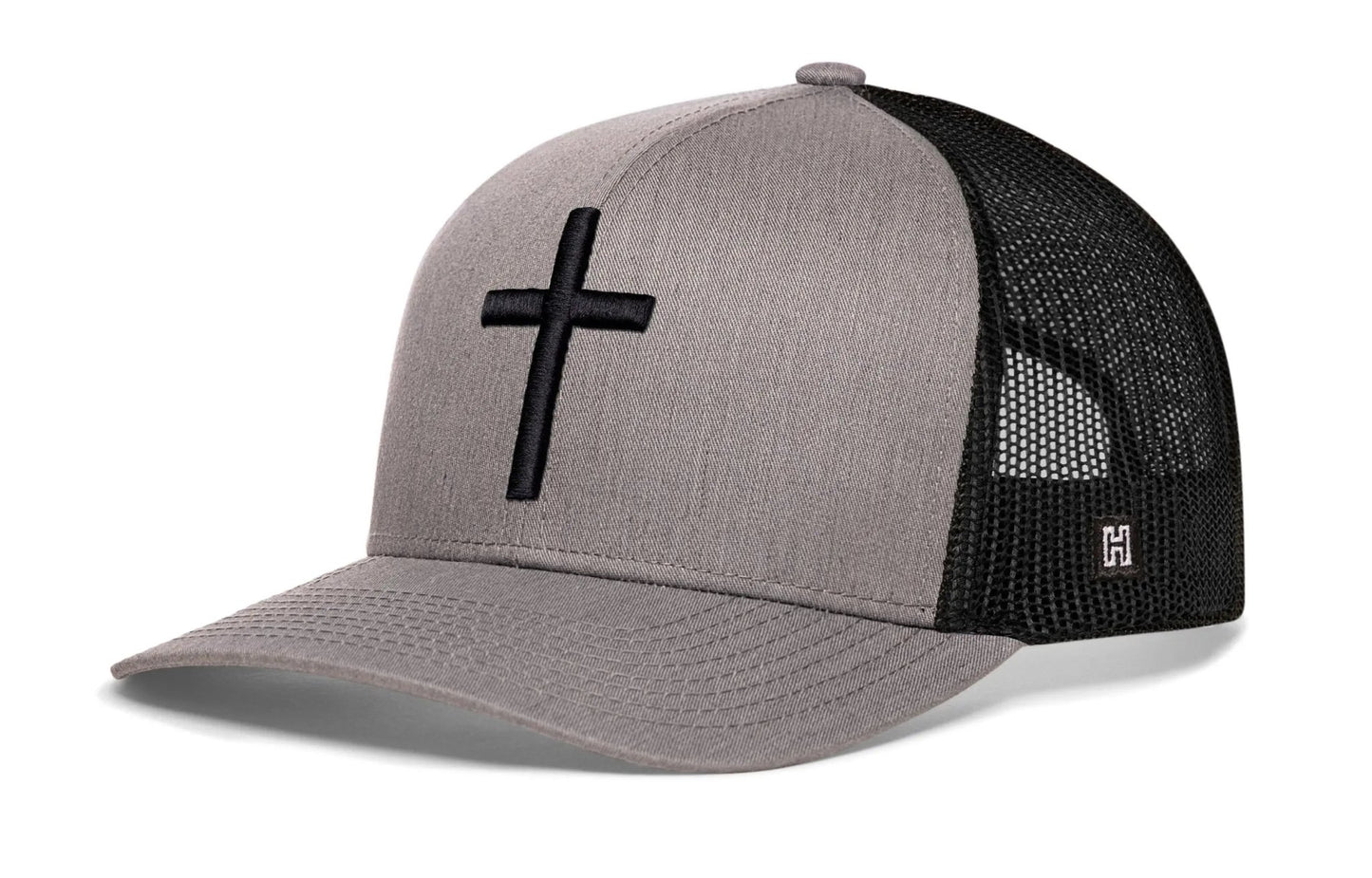 Cross Trucker Hat | Black Christian 3D Puff Snapback - Get it from Bo