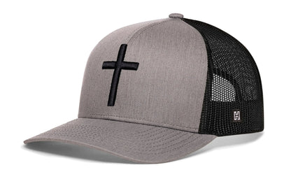 Cross Trucker Hat | Black Christian 3D Puff Snapback - Get it from Bo
