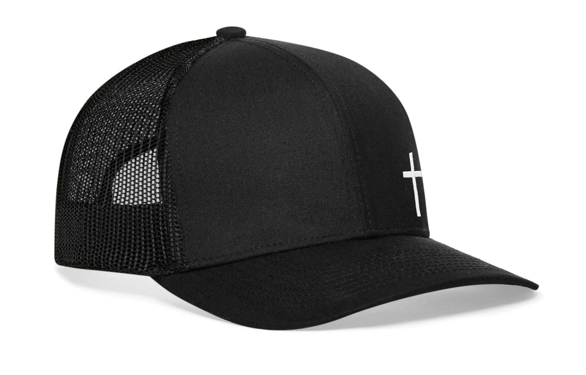 Cross Trucker Hat | Black Christian Snapback - Get it from Bo