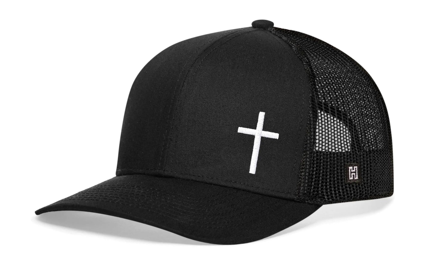 Cross Trucker Hat | Black Christian Snapback - Get it from Bo