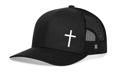 Cross Trucker Hat | Black Christian Snapback - Get it from Bo