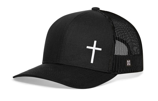 Cross Trucker Hat | Black Christian Snapback - Get it from Bo