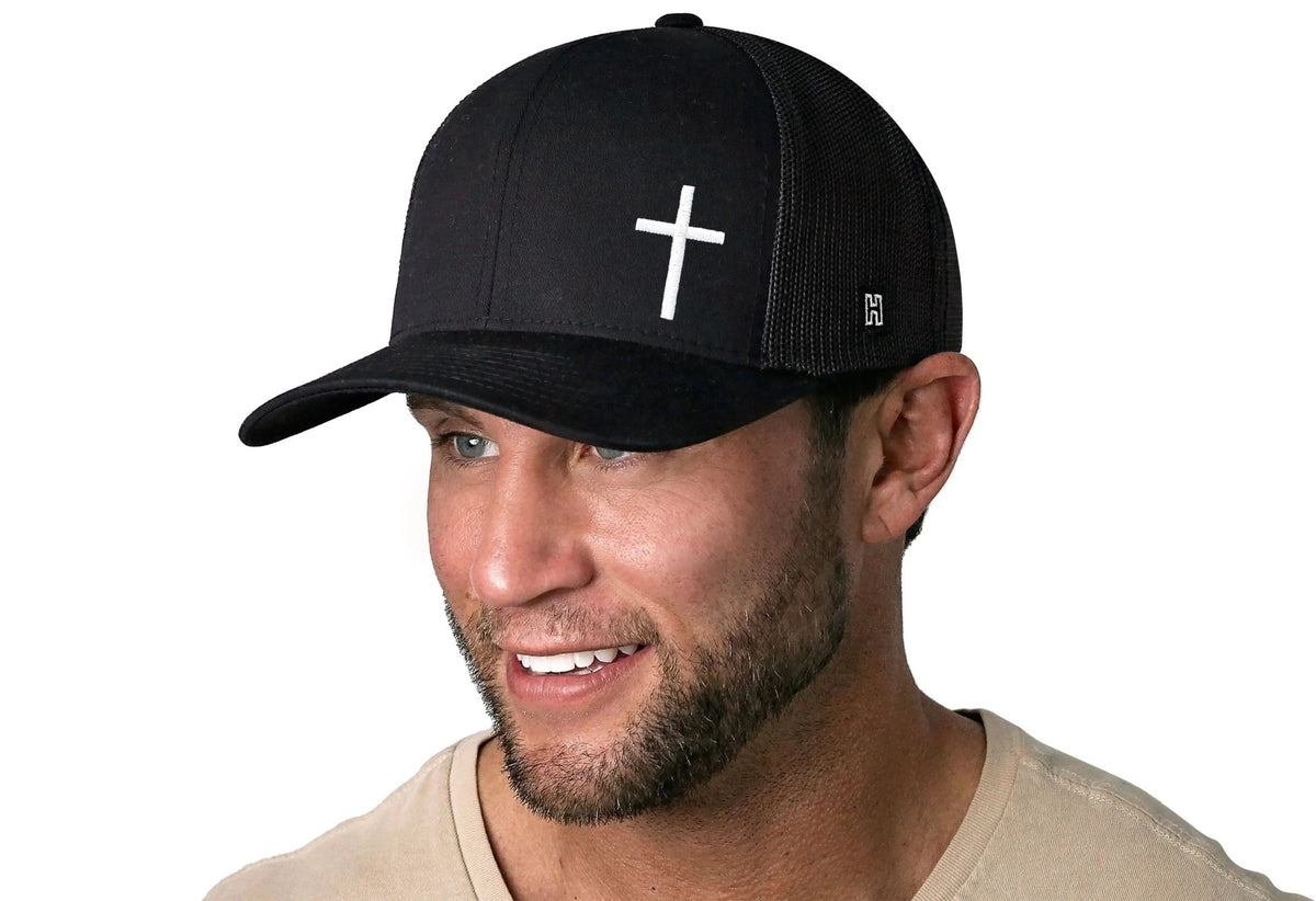 Cross Trucker Hat | Black Christian Snapback - Get it from Bo