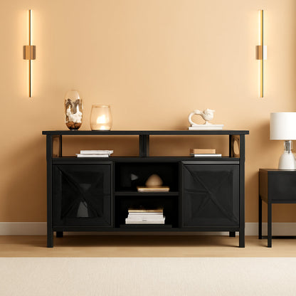 55 Inch TV Stand With Storage Console Industrial Farmhouse