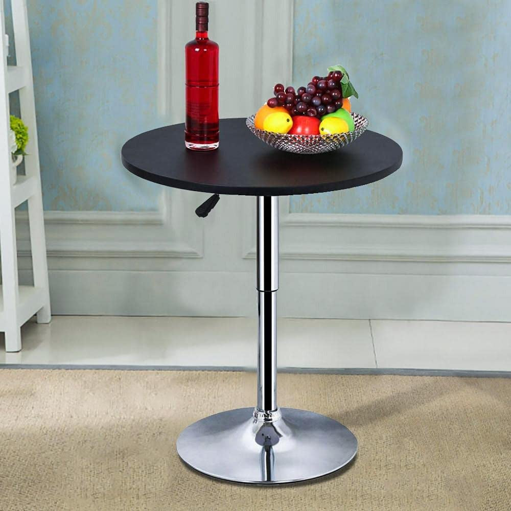 Black Bar Table With 360 Degree Swivel MDF Top Round ShipItFurniture