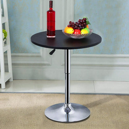 Black Bar Table With 360 Degree Swivel MDF Top Round ShipItFurniture
