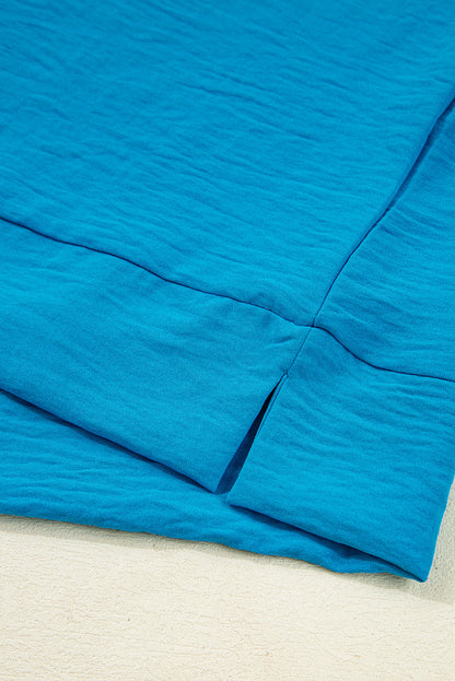 Clara V Neckline Crinkled Blouse