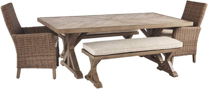Outdoor Upholstered Dining Bench with All-Weather Foam ShipItFurniture