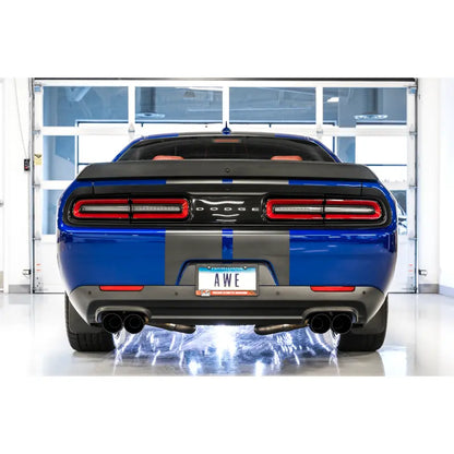 AWE Tuning 2015+ Dodge Challenger 6.4L/6.2L SC Track Edition Exhaust - Quad Diamond Black Tips NP Motorsports