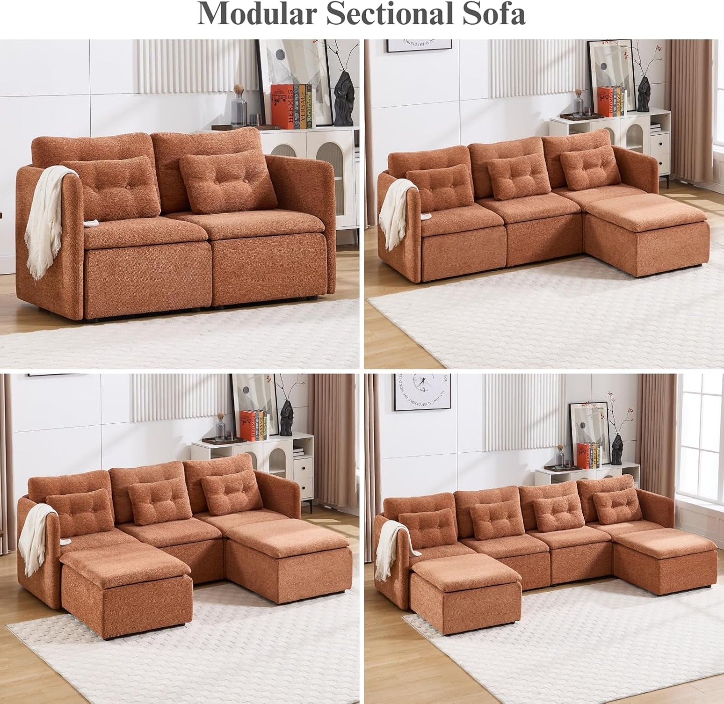 56 Inches Wide Chenille Sectional Loveseat Espresso ShipItFurniture