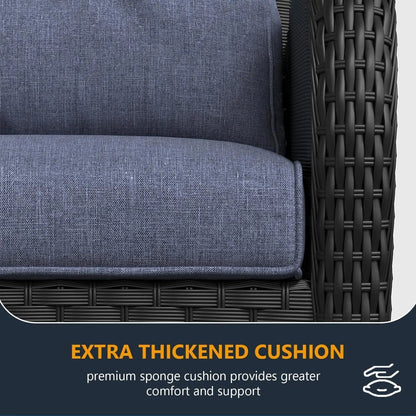 Outdoor Patio Furniture Sets with Fire Pit Table 10 Pieces Wicker Swivel Rocker Chairs and Sofa Sets for Backyard Deck-3