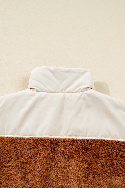 Elizabeth Patchwork Zipper Stand Vest