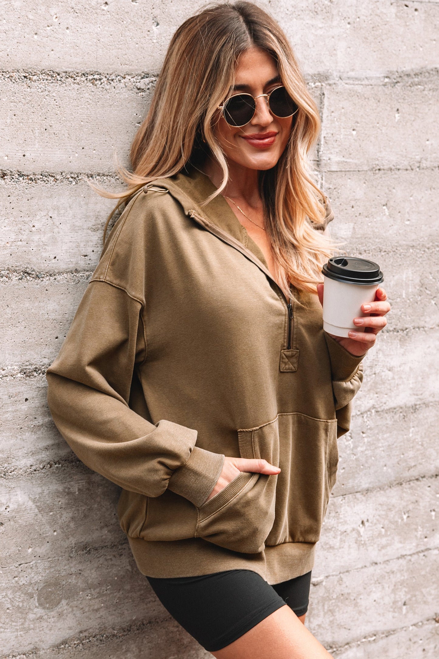 Solana Mineral Wash Baggy Hoodie