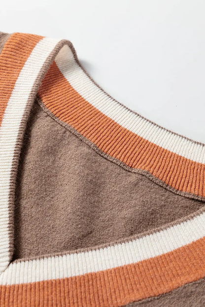 Scarlett Striped Trim Varsity Sweater