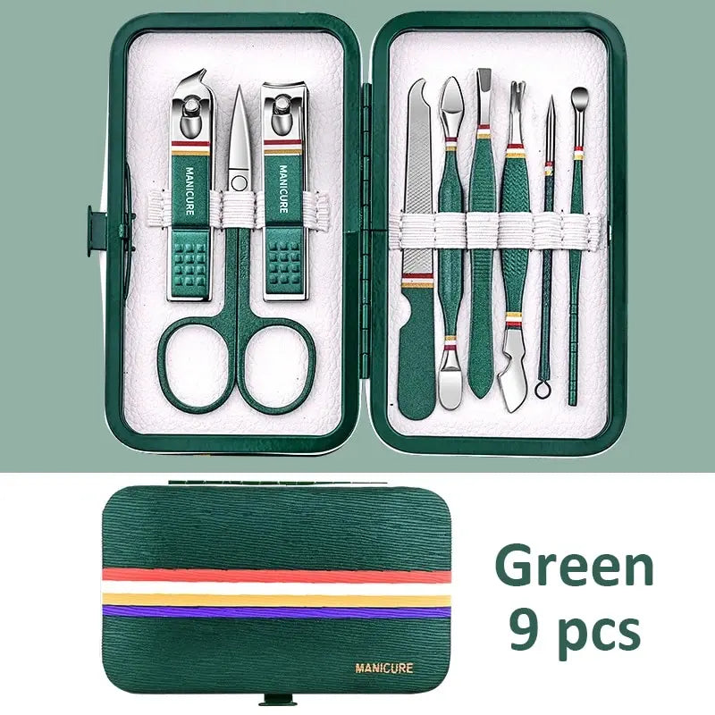 6-9 Pcs Manicure Set with Leather Case Professional