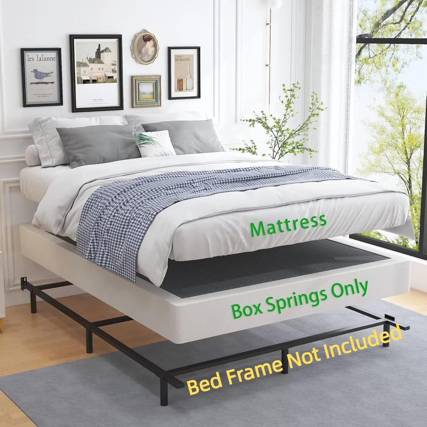 Queen Heavy Duty Metal Box Spring Mattress Foundation
