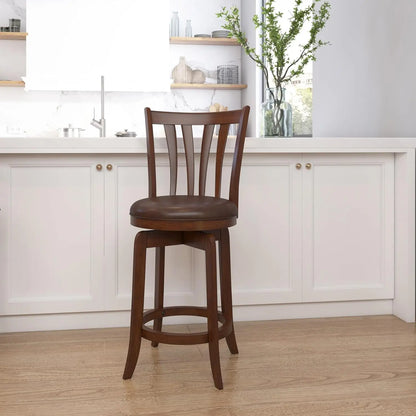 Savana Swivel Counter Stool Cherry Finish Counter Height ShipItFurniture