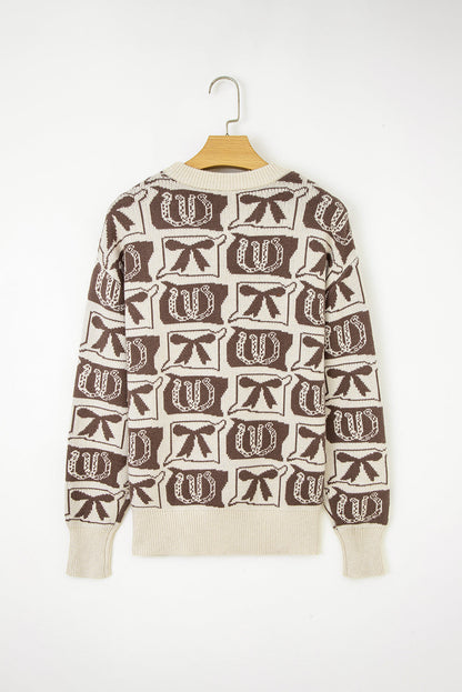 Sofia Western Fashion Print Sweater