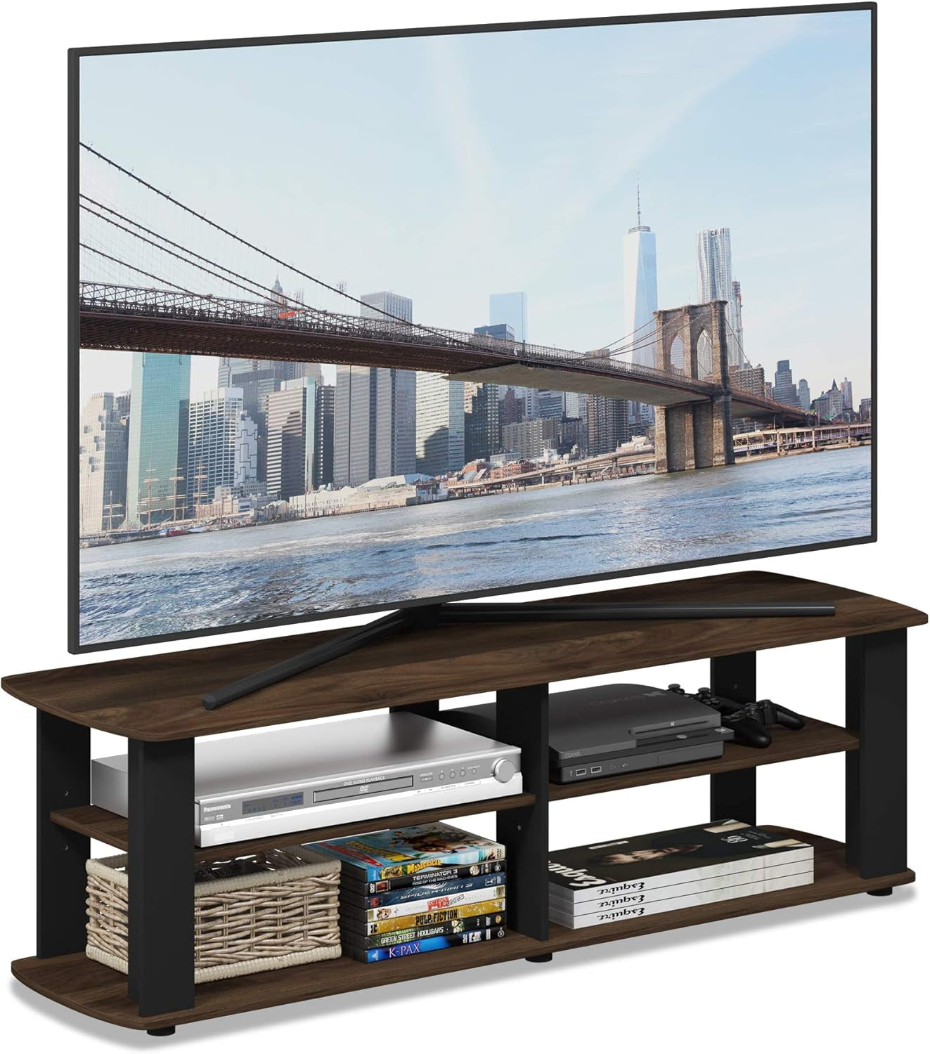 Nelly Entertainment Center TV Stand 43.3in Columbia Walnut