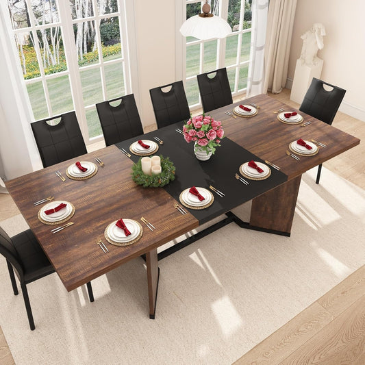 Extendable Dining Table 59 to 86 Inches Removable Leaves ShipItFurniture