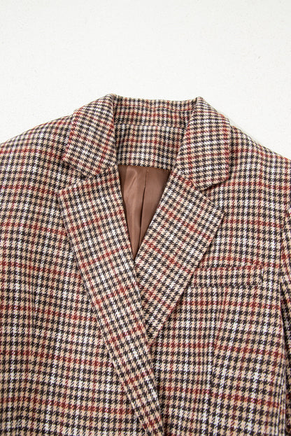 Aria Houndstooth Lapel Collar Blazer