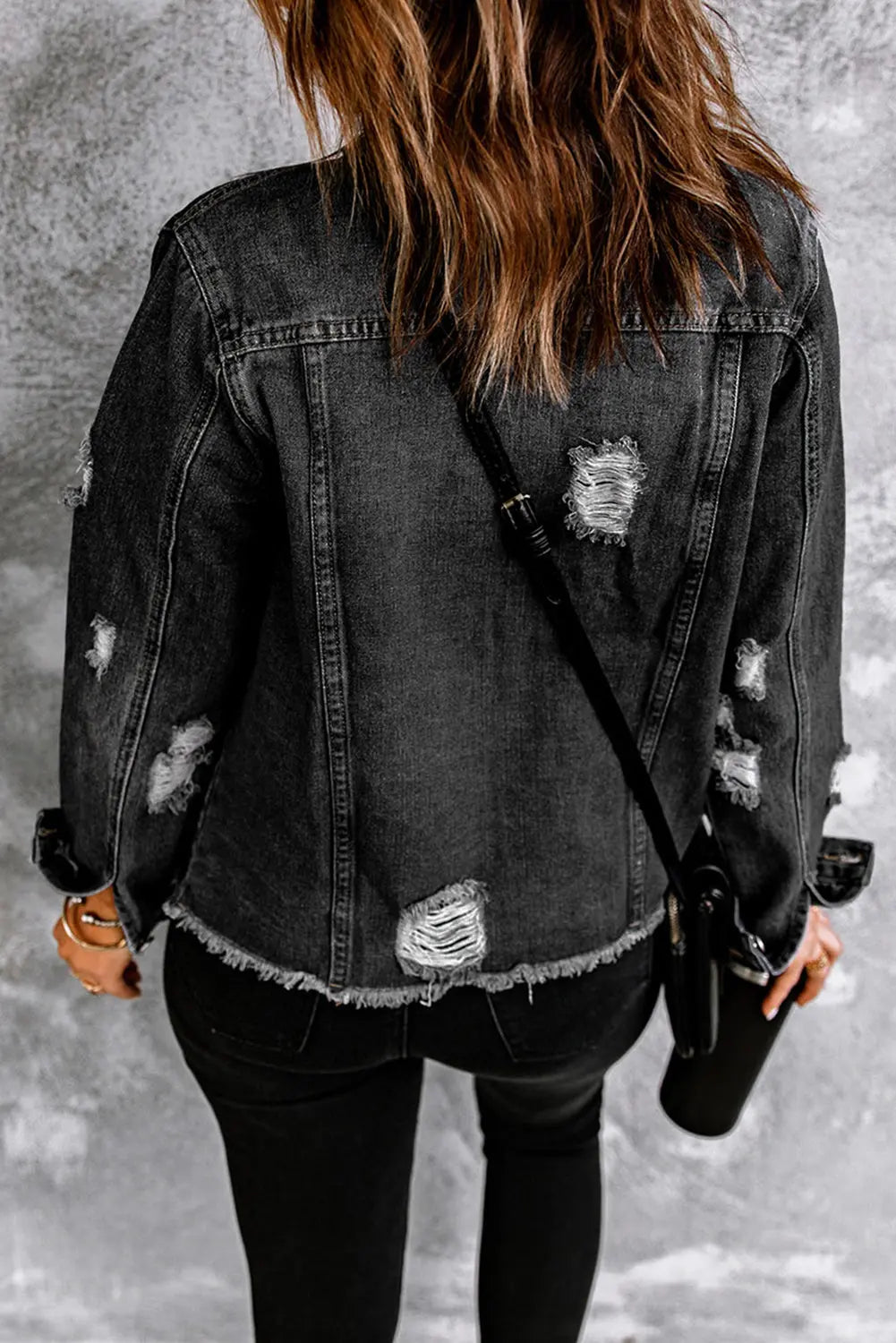 Sofibelle Distressed Raw Hem Jacket