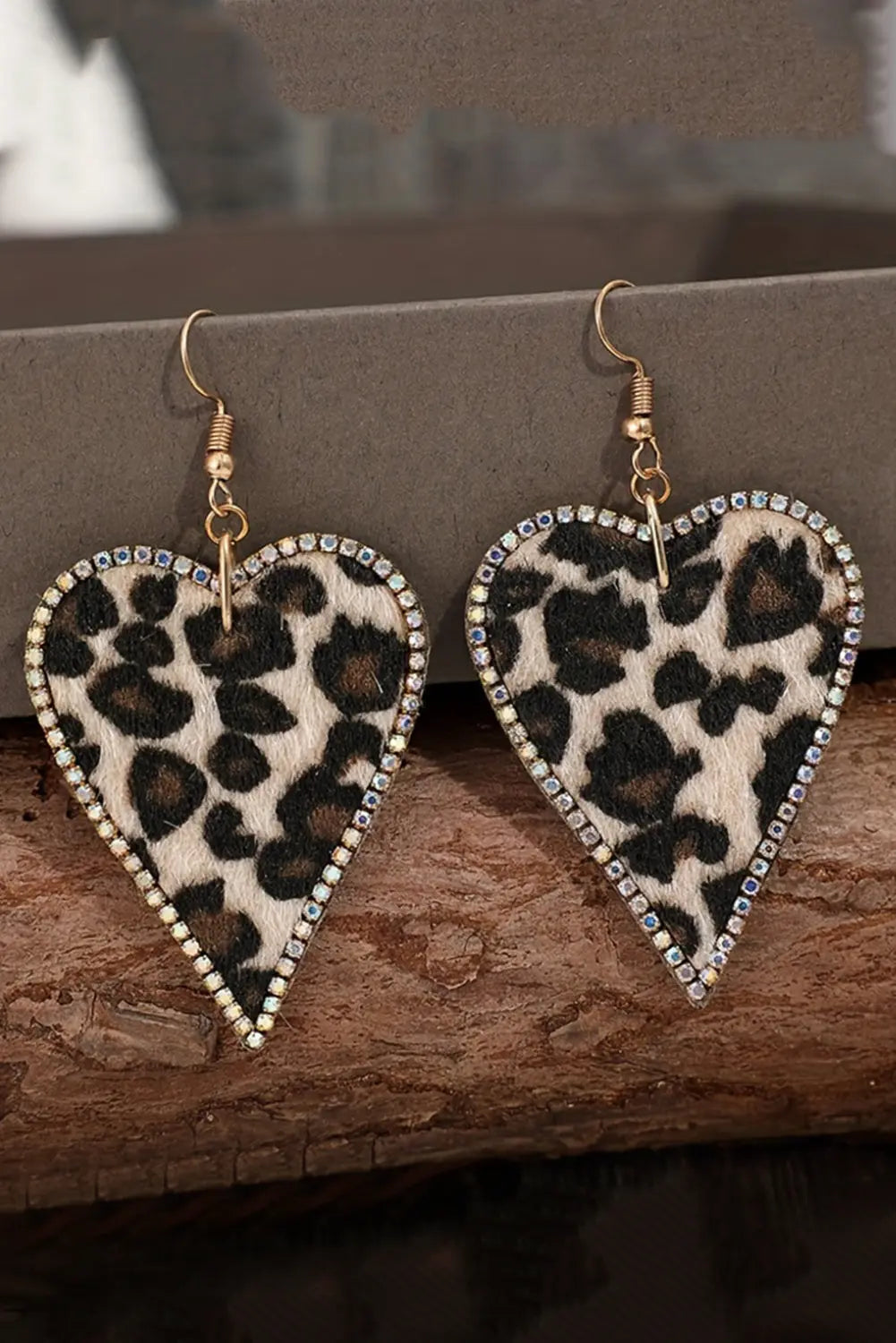 Natalie Print Heart Shape Earrings