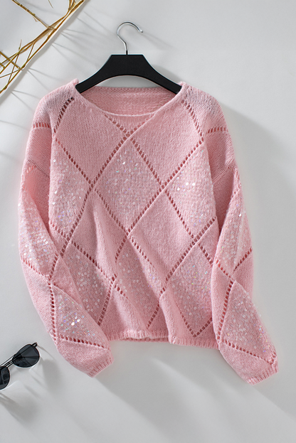Amelia Pattern Sequin Detail Sweater