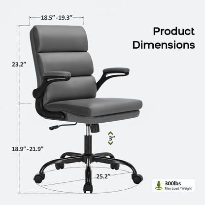 Gray Ergonomic Office Chair With Adjustable Height
