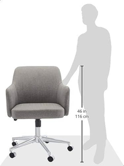 Light Gray Office Chair With 360 Swivel For Modern Home Office